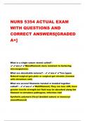 NURS 5354 ACTUAL EXAM  WITH QUESTIONS AND  CORRECT ANSWERS[GRADED  A+] 