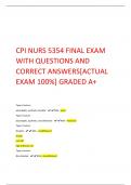 CPI NURS 5354 FINAL EXAM  WITH QUESTIONS AND  CORRECT ANSWERS[ACTUAL  EXAM 100%] GRADED A+