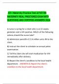 ATI- Maternity Practice Test A/*ATI RN MATERNITY REAL PROCTORED EXAM WITH QUESTIONS AND CERTIFIED ANSWERS 2024