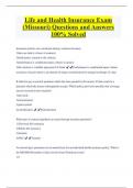 Life and Health Insurance Exam  (Missouri) Questions and Answers  100% Solved 