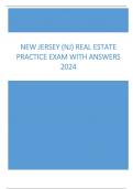 NEW JERSEY (NJ) REAL ESTATE PRACTICE EXAM WITH ANSWERS 2024