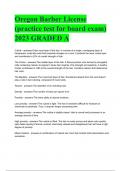 Oregon Barber License (practice test for board exam) 2023 GRADED A