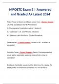 MPOETC Exam 5 | Answered and Graded A+ Latest 2024