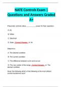 NATE Controls Exam | Questions and Answers Graded A+ LAtest 2024 