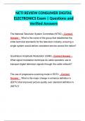 NCTI REVIEW CONSUMER DIGITAL ELECTRONICS Exam | Questions and Verified Answers