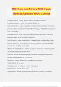 RDH Law and Ethics 2024 Exam Marking Scheme 100% Correct