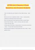 LETRS Unit 5 Session 5 Exam Questions and Answers Graded A