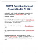 NRCME Exam Questions and Answers Graded A+ 2024