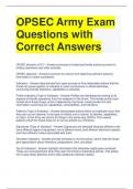 OPSEC Army Exam Questions with Correct Answers