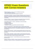 OPSEC Exam Questions with Correct Answers