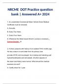 BUNDLE for NRCME DOT Practice question bank | Answered A+ 2024 | NRCME Exam Study Guide 2024 Rated and Graded A+