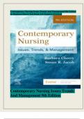 Contemporary Nursing Issues Trends And Management 9th Edition by Barbara Cherry Test Bank All Chapters Covered