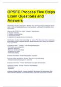 OPSEC Process Five Steps Exam Questions and Answers