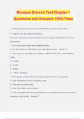 Montana Driver's Test Chapter 1 Questions and Answers 100% Pass