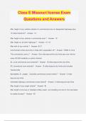 Class E Missouri license Exam Questions and Answers