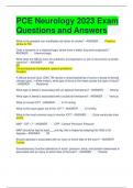 PCE Neurology 2023 Exam Questions and Answers 