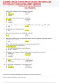 CORRECT EXAM 1 WITH ANSWER KEY ANATOMY AND PHYSIOLOGY-CBIO 2200 LATEST VERSION