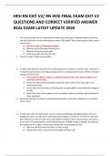 HESI RN EXIT V2/ RN HESI FINAL EXAM EXIT V2 QUESTIONS AND CORRECT VERIFIED ANSWER  REAL EXAM LATEST UPDATE 2024