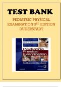 Test Bank PEDIATRIC PHYSICAL EXAMINATION 3RD EDITION DUDERSTADT