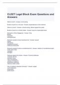 CLEET Legal Block Exam Questions and Answers 100% correct