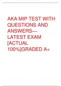 AKA MIP TEST WITH  QUESTIONS AND  ANSWERS— LATEST EXAM  [ACTUAL  100%]GRADED A+