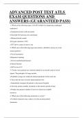 ADVANCED POST TEST ATLS EXAM QUESTIONS AND ANSWERS (GUARANTEED PASS) 