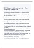 CFRE Leadership-Management Exam with correct Answers 100%