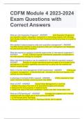 CDFM Module 4 2023-2024 Exam Questions with Correct Answers