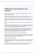 CFRE Exam Prep Questions and Answers- Graded A