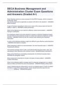 DECA Business Management and Administration Cluster Exam Questions and Answers (Graded A+)