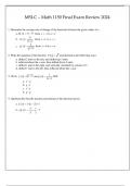 MSLC MATH 1150 FINAL EXAM REVIEW 202