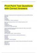 Pivot Point Test Questions with Correct Answers