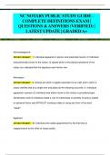 NC NOTARY PUBLIC STUDY GUIDE - COMPLETE DEFINITIONS EXAM |  QUESTIONS & ANSWERS (VERIFIED) |  LATEST UPDATE | GRADED A+