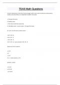 TEAS Math Questions and answers latest update 