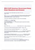 REA CLEP American Government Study Exam Questions and Answers 2024