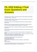 Bundle For FIL 2552 Final Study Guide Questions and Answers All Correct