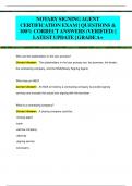 NOTARY SIGNING AGENT CERTIFICATION EXAM | QUESTIONS &  100% CORRECT ANSWERS (VERIFIED) | LATEST UPDATE | GRADEA+