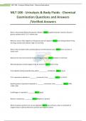 MLT 108 - Urinalysis & Body Fluids - Chemical Examination Questions and Answers /Verified Answers