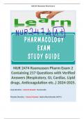 NUR 2474 Rasmussen Pharm Exam 2 Containing 217 Questions with Verified Answers (Respiratory, GI, Cardiac, Lipid drugs, Anticoagulation etc.,) 2024-2025.