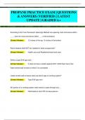 PROPANE PRACTICE EXAM | QUESTIONS  & ANSWERS (VERIFIED) | LATEST  UPDATE | GRADED A+