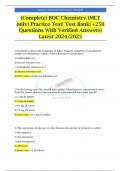 (Complete) BOC Chemistry (MLT only) Practice Test| Test Bank| +250 Questions With Verified Answers| Latest 2024/2025