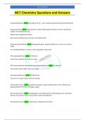 MLT Chemistry Questions and Answers