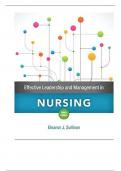 Test Bank For Effective Leadership and Management in Nursing, 9th Edition By Eleanor Sullivan