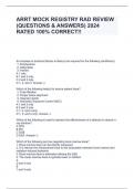 ARRT MOCK REGISTRY RAD REVIEW (QUESTIONS & ANSWERS) 2024 RATED 100% CORRECT!!