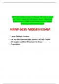 NRNP 6635 Midterm Exam (3 Versions, 300 Q & A, Latest2022/2023) / NRNP 6635N Midterm Exam / NRNP6635  Midterm Exam / NRNP-6635N Midterm Exam: Walden University | 100% Verified Q & A NRNP 6635 MIDSEM EXAM