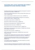 ITN 100 FINAL REAL ACTUAL QUESTIONS AND CORRECT  ANSWERS WITH LATEST UPDATES A GRADED An address resolution protocol message is broadcast to all computers in a subnet to  find the data link layer address - ANSWER-True There are four fundamental approaches