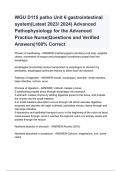 WGU D115 patho Unit 6 gastrointestinal system(Latest 2023/ 2024) Advanced Pathophysiology for the Advanced Practice Nurse|Questions and Verified Answers|100% Correct