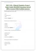 Latest 2024-2025 Q-Bank |MLT-130 Clinical Chemistry Final Exam Questions with Verified Answers