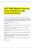 AET 2560 Midterm Review Exam Questions with  Correct Answers