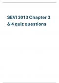 SEVI 3013 Chapter 3  & 4 quiz questions